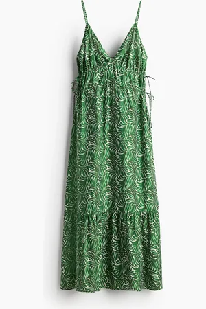H&M Maxikleid mit Tunnelzügen - Grün