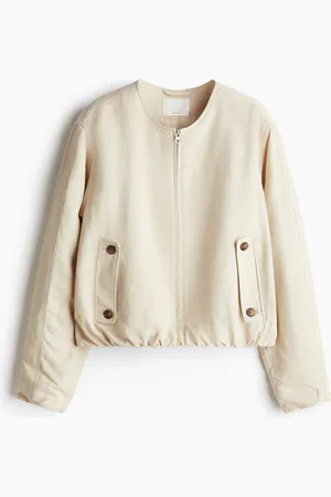 H&M Pilotenjacke aus Leinenmix - Beige