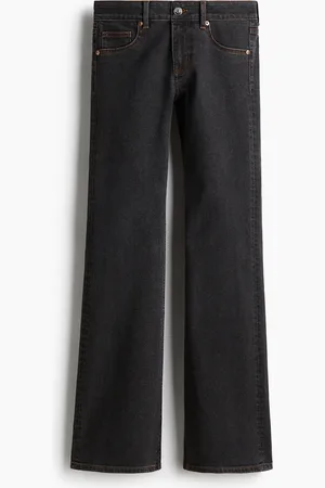 H&M Flared Low Jeans - Schwarz