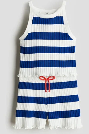 H&M Zweiteiler in Rippstrick - Blau