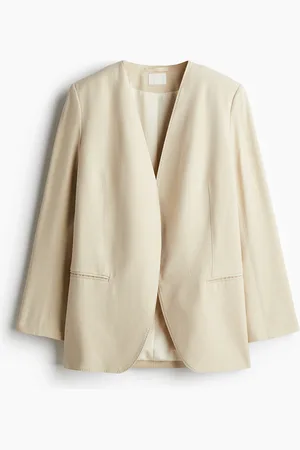 H&M Kragenloser Blazer - Beige