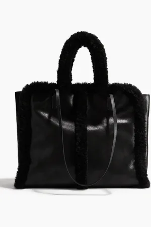 H&M Shopper mit flauschigem Besatz - Schwarz