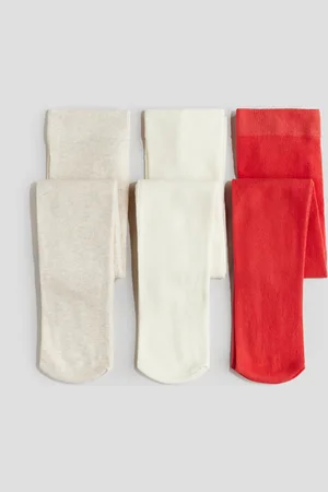 H&M 3-Pack Feinstrick-Strumpfhosen - Rot