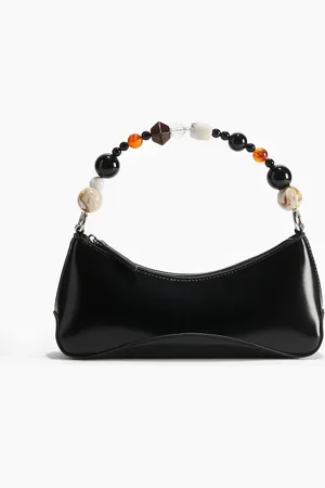 H&M Schultertasche mit Perlenriemen - Schwarz