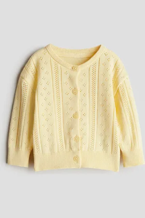 H&M Baumwollcardigan in Musterstrick - Gelb