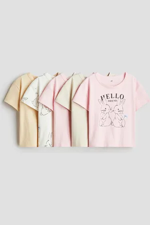 H&M 5er-Pack Baumwoll-T-Shirts - Pink