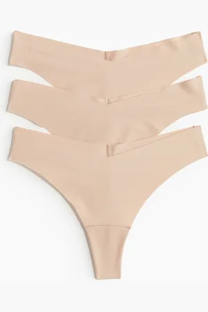 H&M 3er-Pack Unsichtbare Brazil Slips - Beige