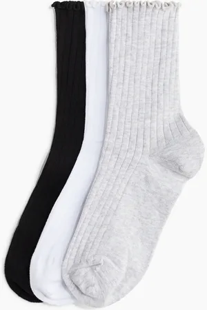H&M 3er-Pack Gerippte Socken - Weiß