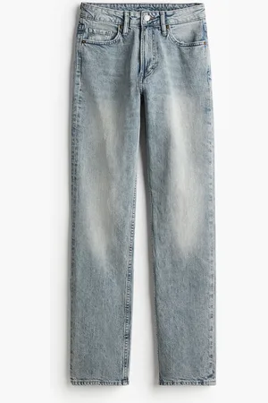 H&M Slim Straight High Jeans - Blau