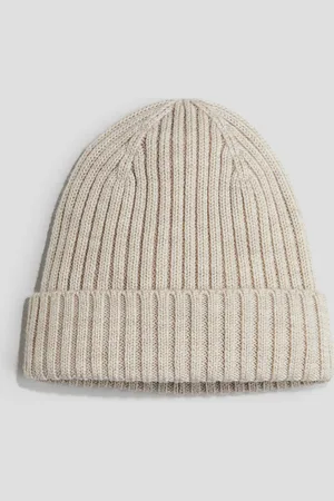 H&M Beanie aus Wollstrick - Braun