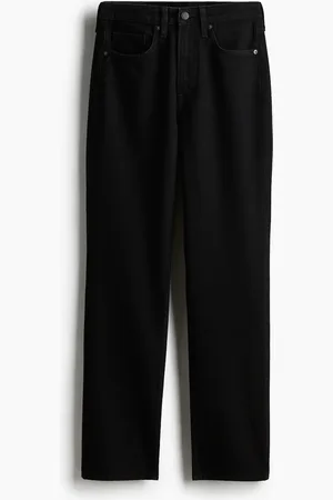 H&M Straight High Jeans - Schwarz