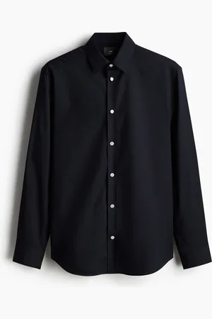 H&M Easy-Iron-Hemd in Regular Fit - Blau