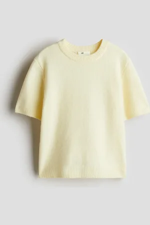 H&M Shirt aus angerautem Feinstrick - Gelb