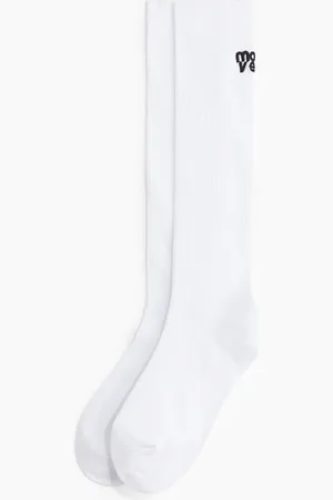 H&M 2er-Pack Kniehohe Sportsocken - Weiß