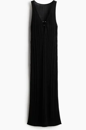 H&M Geripptes Strandkleid - Schwarz