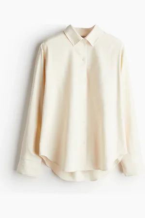 H&M Twillshirt mit Tweed-Struktur - Weiß