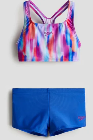 H&M Zweiteiliger Allover Boyleg-badeanzug - Blau