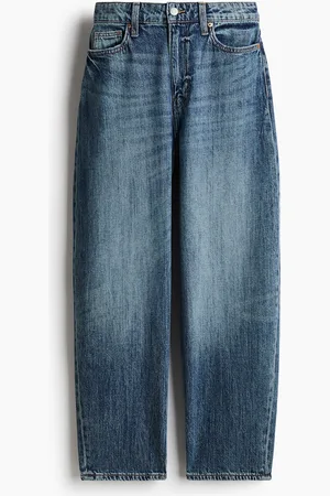 H&M Barrel High Jeans - Blau