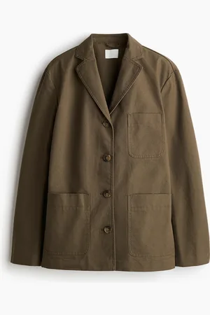 H&M Blazer aus Baumwollcanvas - Grün