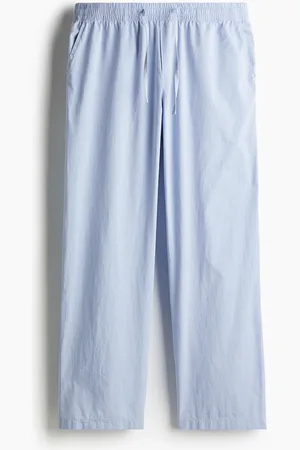H&M Popelinehose in Relaxed Fit - Blau