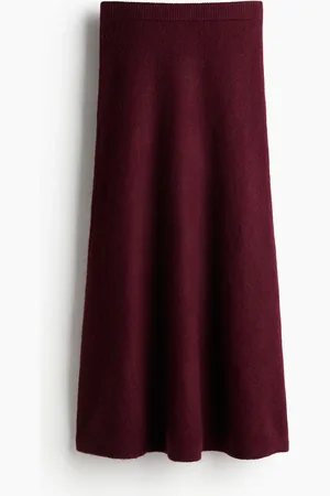 H&M Ausgestellter Strickrock - Rot