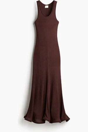 H&M Maxikleid aus Seidenmix - Beige