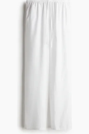 H&M Kordelzughose mit geradem Bein - Weiß