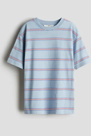 H&M Baumwoll-T-Shirt in Loose Fit - Blau