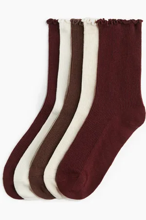 H&M 5er-Pack Gerippte Socken - Rot