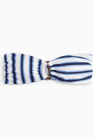 H&M Wattiertes Bandeau-Bikinitop - Blau