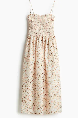 H&M Gesmoktes Kleid - Weiß