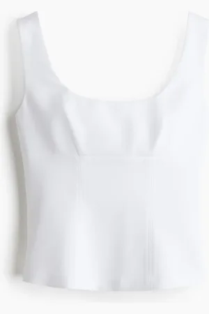 H&M Tailliertes Tanktop - Weiß