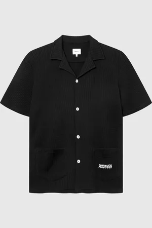 H&M Waffle Havana Shirt - Schwarz