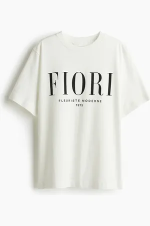 H&M T-Shirt mit Print - Weiß