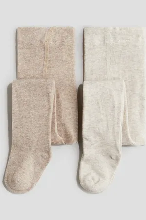 H&M 2er-Pack Strumpfhosen - Braun