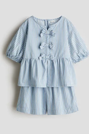 H&M 2-teiliges Set aus Baumwollpopeline - Blau