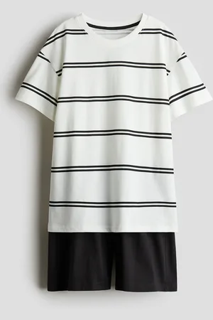 H&M Pyjama aus Baumwolljersey - Schwarz