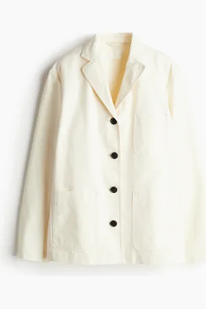 H&M Blazer aus Baumwollcanvas - Weiß