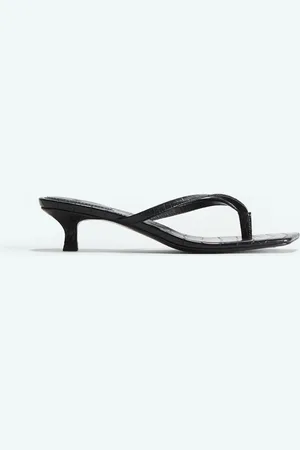 H&M Sandaletten mit Kitten-Heels - Schwarz