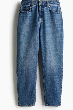 H&M Slim Mom High Ankle Jeans - Blau