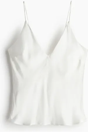 H&M Trägertop aus Satin aus einer Seidenmischung - Weiß