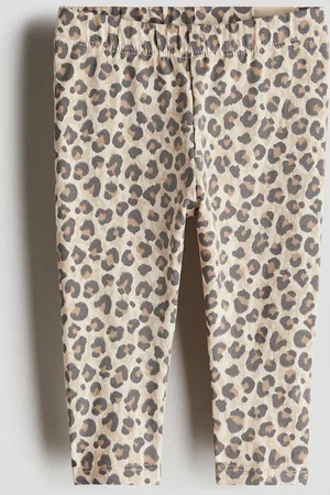 H&M Bedruckte Leggings aus Baumwolle - Beige