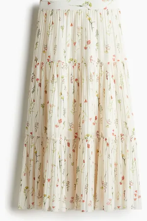 H&M Plissierter Maxirock - Weiß