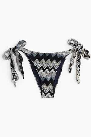 H&M Crochethigh Leg Tie Side Brief - Blau