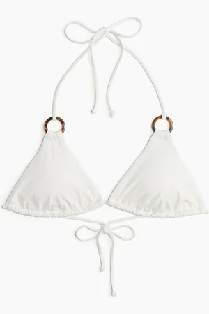 H&M Wattiertes Triangel-Bikinitop - Weiß