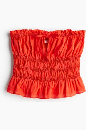 H&M Gesmoktes Bandeau-Top - Orange