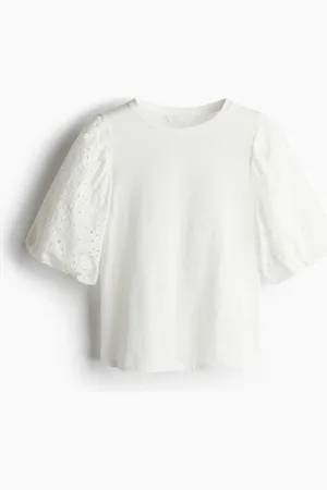 H&M Shirt mit Ballonärmeln - Weiß