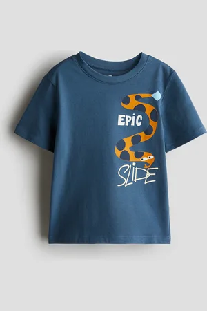 H&M T-Shirt mit Print - Blau