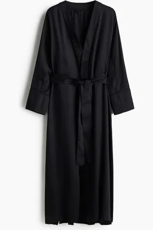 H&M Morgenmantel aus Satin - Schwarz