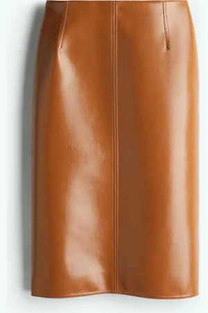 H&M Bleistiftrock mit Coating - Orange